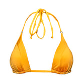 Citrus yellow triangle bikini top with an extra soft touch, fine lining and thick feel. Made sustainably and ethically in Europe from finest polyamide. Perfected fit for every body shape.